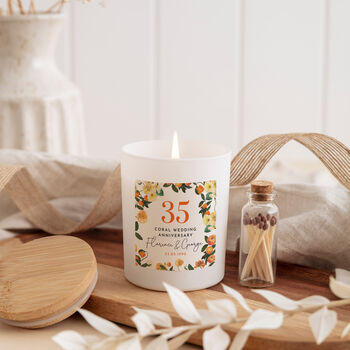 Coral 35 Years Candle Personalised Gift, 3 of 6