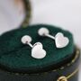 Heart Screwback Earrings In Sterling Silver, thumbnail 1 of 11