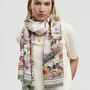 Ivory Botanical Large Rectangle Scarf, thumbnail 1 of 5