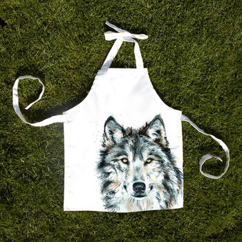 Inky Wolf Canvas Child's Apron, 3 of 5