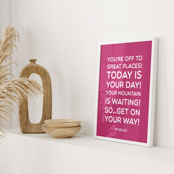 Dr Seuss 'Oh The Places You'll Go' Quote Print, 8 of 12