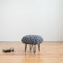 'Helena' Handwoven Wool Footstool With Hairpin Legs, thumbnail 1 of 10