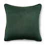 Super Soft Velvet Piped Cushion Pillow 43cm 17' Green, thumbnail 1 of 3