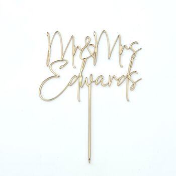 Personalised Mr And Mrs Wedding Cake Topper, 9 of 12