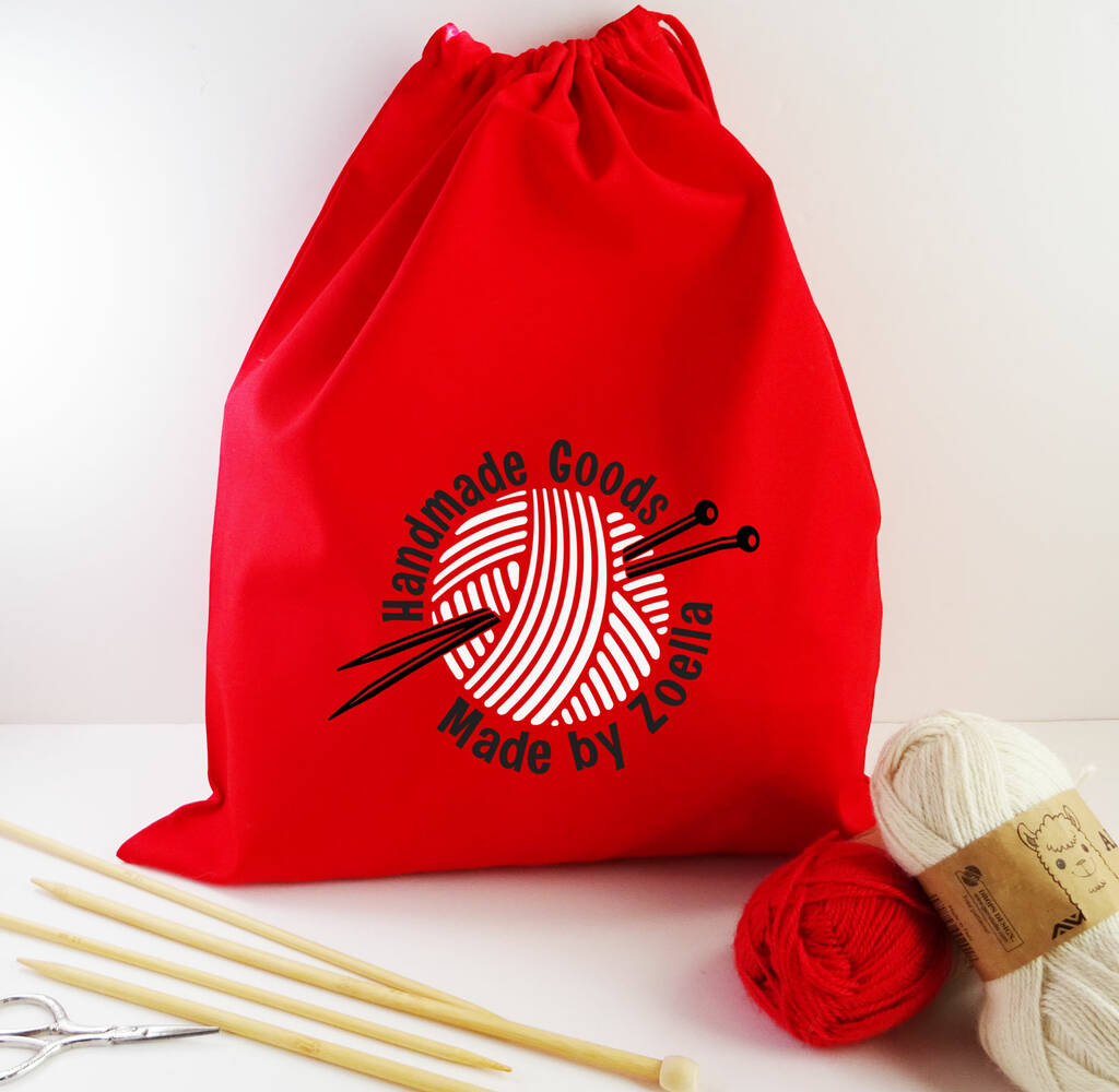 Personalised 'Handmade Goods' Knitting Bag, 1 of 5