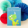 Mini Birthday Dinosaur Card, thumbnail 1 of 5