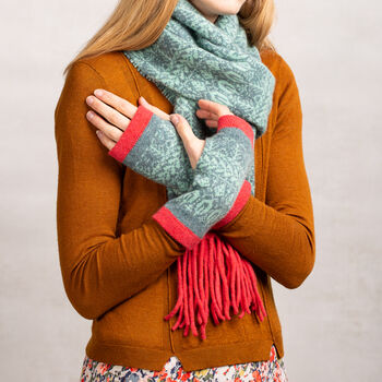Knitted Soft Wool Tassel Scarf Inspired By Nature, 3 of 6