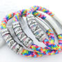 Women's Rainbow Cord Bracelet With Personalised Rings, thumbnail 5 of 6