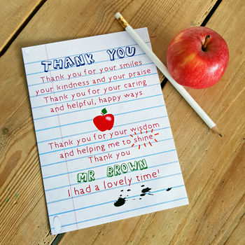 Teacher Thank You Poem Card By Giddy Kipper | notonthehighstreet.com