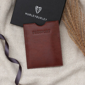 Personalised Antiqued Leather Passport Slot Holder, 2 of 4