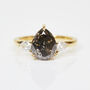 Pear Shape Black Salt And Pepper Diamond Ring, thumbnail 2 of 7