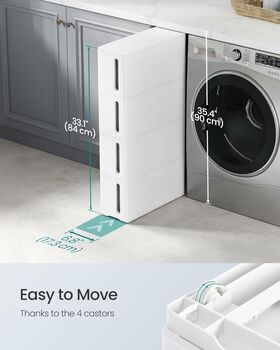 Narrow Plastic Storage Drawers Organising Unit On Wheels, 6 of 8