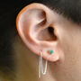 Emerald May Birthstone Silver Threader Earrings, thumbnail 1 of 9