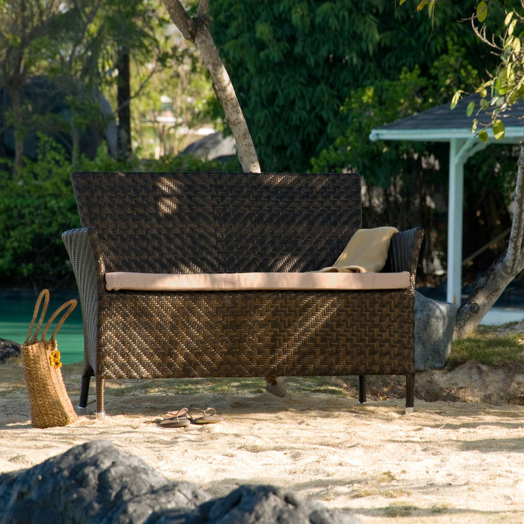 Ocean Wave Rattan Bench By Out There Exteriors | notonthehighstreet.com