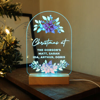 Personalised Poinsettia LED Christmas Light, 7 of 12