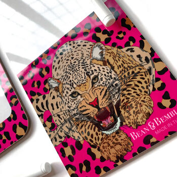 Wild Cat Leopard Print Magnetic Fridge Memo Boards, 2 of 11