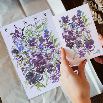 Birth Flower Print + Card Gift Set, 2 of 12