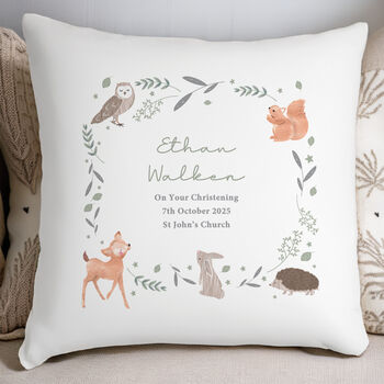 Personalised Woodland Animals Cushion, 4 of 4