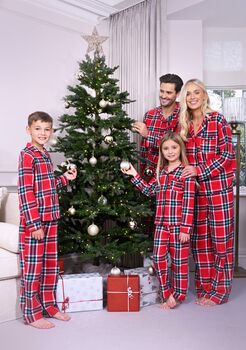 Ladies Brushed Woven Red Check Pyjama, 2 of 4