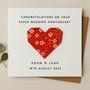 Personalised Paper 1st Anniversary Card For Couple, thumbnail 1 of 2