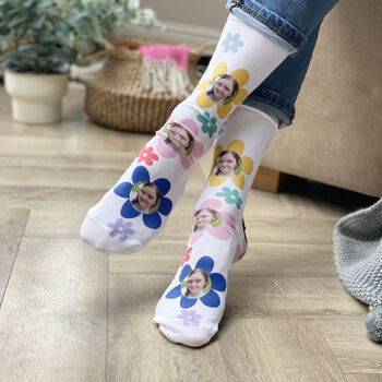 Colourful Flower Photo Socks, 2 of 5