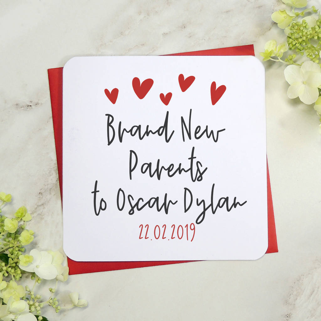 Brand New Parents Personalised Heart Card By Parsy Card Co 