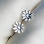 Sterling Silver Minimalist Daisy Stud Earrings, thumbnail 3 of 5