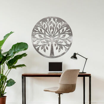 Modern Circular Metal Tree Wall Decor For Home Or Office, 5 of 11