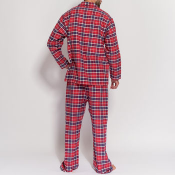 Men's Pyjamas Soft Red Tartan Flannel, 2 of 4