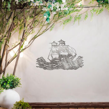 Sailing Ship Metal Wall Art For Nautical Garden And Home Decor Gift, 6 of 10