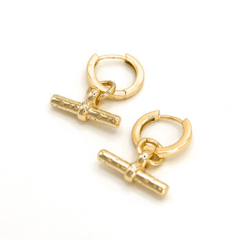 Cassia T Bar Huggie Earrings, 6 of 12