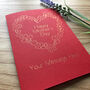 Personalised Mother's Day Heart And Flower Wreath Card, thumbnail 4 of 10