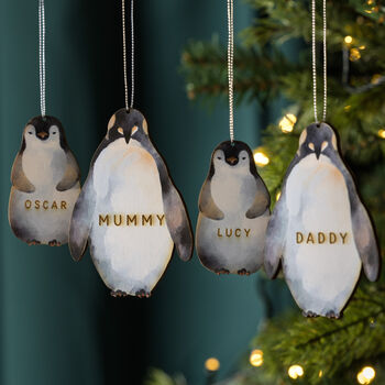 Personalised Illustrated Penguin Decoration, 4 of 4