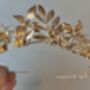 The Isla Crown Gold Silver Organic Handmade Floral Hair Vine Bridal Headpiece, thumbnail 7 of 9