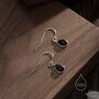 Genuine Black Onyx Droplet Drop Hook Earrings, thumbnail 1 of 9