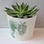 Hand Thrown Porcelain Palm Design Indoor Plant Pot, thumbnail 2 of 6