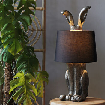 Antique Silver 'Hare' Table Lamp, 2 of 6