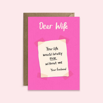 Dear Wife | Funny Anniversary Card | Valentine's Day, 2 of 2