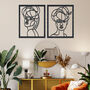 092 Stained Wooden Woman Line Art Hanging Home Decor, thumbnail 5 of 10