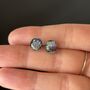 Rainbow Abstract Fused Glass Sterling Silver Stud Earrings, thumbnail 10 of 10