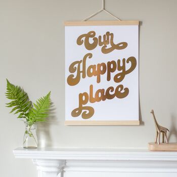 Gold Foil 'Our Happy Place' Art Print, 4 of 5