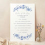 Farmhouse Blue Wedding Order Of The Day Sign, thumbnail 1 of 3