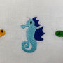 Children's Ocean Embroidered Oblong Nursery Cushion, thumbnail 4 of 5