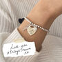 Sterling Silver Handwriting Memorial Bracelet With Large Heart Charm, thumbnail 2 of 9