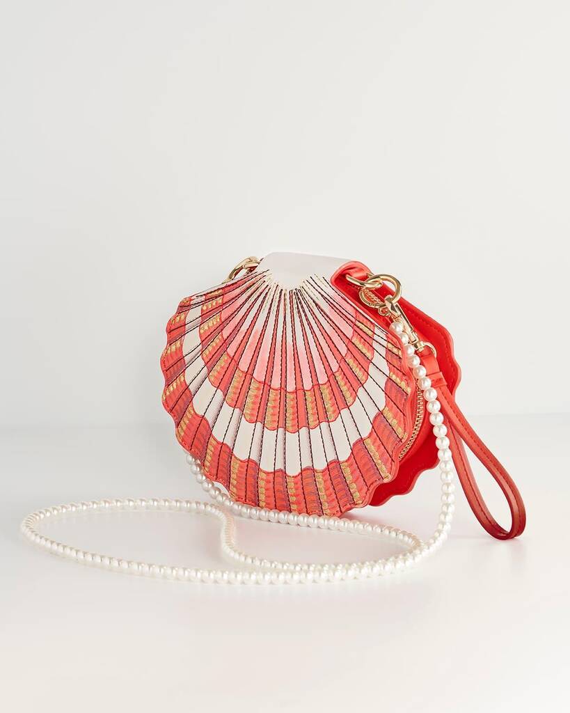 Beaded Shoulder Bag Handwoven Seashell Bag With Pearl Chain | Bohemian Beach Tote & Clutch Purse Summer Clutch Bag