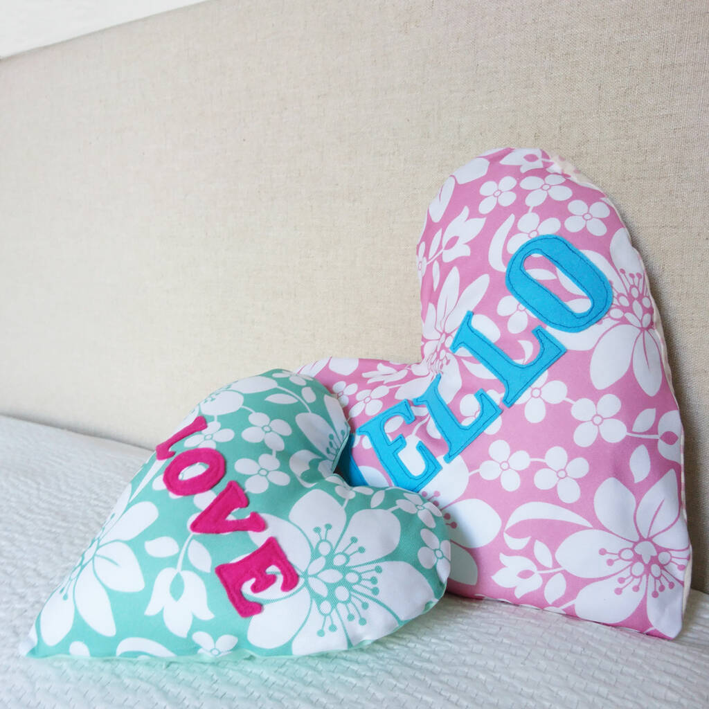 Personalised Floral Heart Cushion By Sweet Home