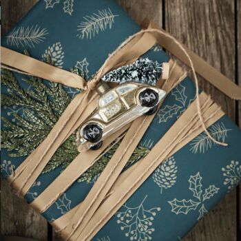 Hanging Vintage Gold Car Christmas Tree Decoration, 2 of 4