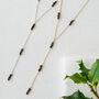 925 Silver Black Obsidian Delicate Crystal Necklace, thumbnail 4 of 5