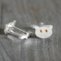 Cat Cufflinks With Citrine Eyes, thumbnail 2 of 4