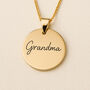Personalised Solid 9ct Yellow Gold 12mm Disc Necklace, thumbnail 1 of 9